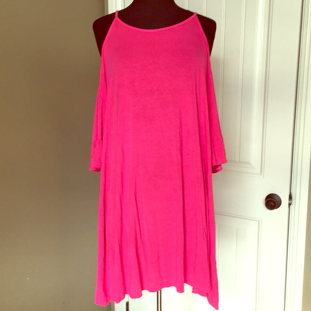 Cold shoulder dress.